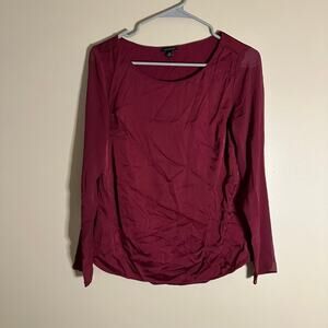 Ann Taylor XS Red Long Sleeve Blouse